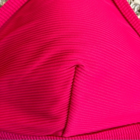 NWT J. Crew Ribbed Triangle Bikini Top Wild Hibiscus Pink Sz XXL - Picture 6 of 14